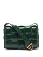 Bottega Veneta - Cassette Intrecciato Patent-leather Cross-body Bag - Womens - Dark Green