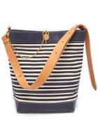 Matchesfashion.com Jw Anderson - Lock Striped Canvas Tote Bag - Womens - Blue Multi