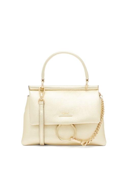 Chlo - Faye Mini Metallic-leather Cross-body Bag - Womens - Gold