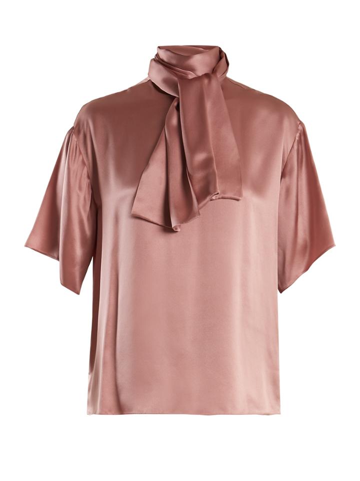 Hillier Bartley Tie-neck Silk-satin Blouse