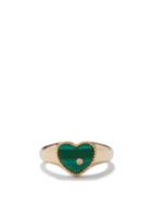 Yvonne Lon - Diamond, Malachite & 9kt Gold Ring - Womens - Green Gold