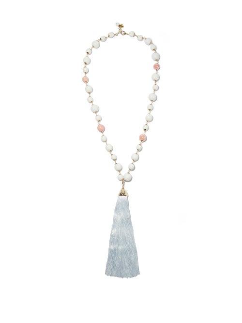 Matchesfashion.com Rosantica - Giocoliere Tasselled Beaded Necklace - Womens - White