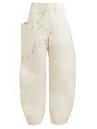 Matchesfashion.com Lemaire - Patch Pocket Cotton Blend Trousers - Womens - Ivory
