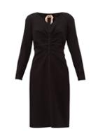 Matchesfashion.com No. 21 - Ruched Crepe Midi Dress - Womens - Black