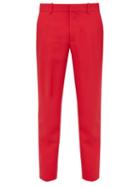 Matchesfashion.com Alexander Mcqueen - Slim Leg Wool Blend Trousers - Mens - Pink