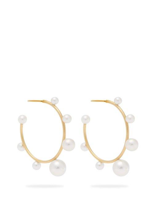 Matchesfashion.com Irene Neuwirth - Gumball Akoya Pearl And 18kt Gold Hoop Earrings - Womens - Pearl
