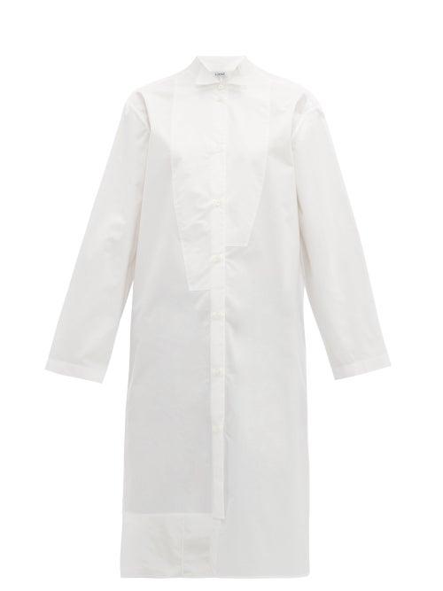 Matchesfashion.com Loewe - Oversized Asymmetric Cotton Poplin Shirt - Womens - White