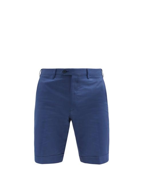 Matchesfashion.com Brioni - Lerici Cotton-gabardine Shorts - Mens - Navy