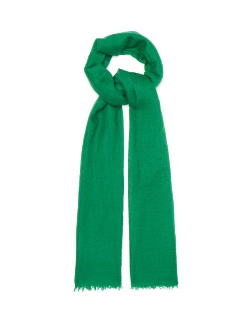 Matchesfashion.com Isabel Marant - Alette Eyelash-fringed Cashmere-twill Scarf - Womens - Green