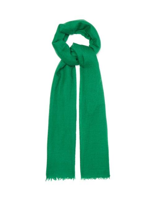 Matchesfashion.com Isabel Marant - Alette Eyelash-fringed Cashmere-twill Scarf - Womens - Green