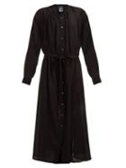 Matchesfashion.com Ann Demeulemeester - Gathered Cotton Shirtdress - Womens - Black