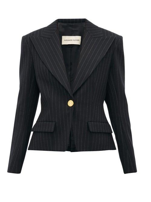 Matchesfashion.com Alexandre Vauthier - Pinstripe Single Breasted Wool Blend Blazer - Womens - Black Multi