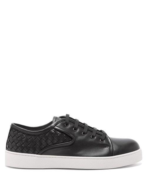 Matchesfashion.com Bottega Veneta - Dodger Lace Up Leather Trainers - Mens - Black