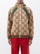 Gucci - Gg-print Shell Hooded Jacket - Mens - Beige Brown