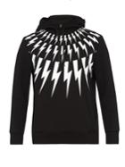 Neil Barrett Lightning-bolt Print Hooded Cotton Sweatshirt