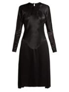 Matchesfashion.com Vivienne Westwood Anglomania - Panelled Long Sleeved Satin Dress - Womens - Black