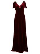 Dolce & Gabbana Embellished V-neck Velvet Gown