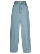 Bottega Veneta - Belted Wide-leg Jeans - Womens - Light Denim