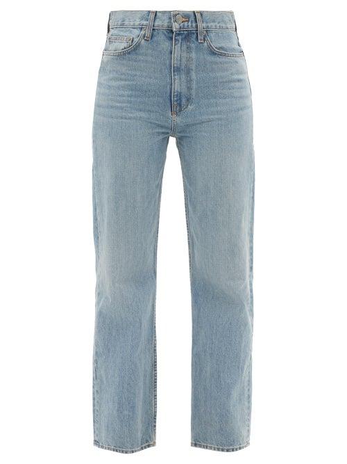 Matchesfashion.com Brock Collection - Quark High-rise Straight-leg Jeans - Womens - Light Blue