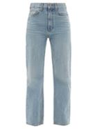Matchesfashion.com Brock Collection - Quark High-rise Straight-leg Jeans - Womens - Light Blue