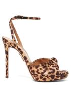 Matchesfashion.com Aquazzura - Chance 115 Leopard Print Faille Platform Sandals - Womens - Leopard