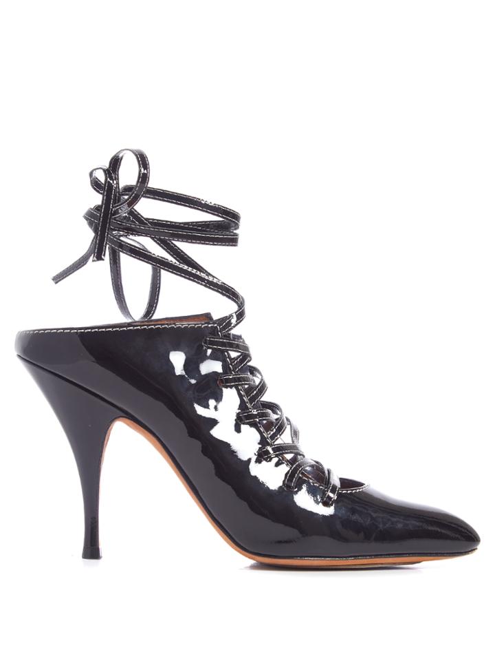 Givenchy Lace-up Patent-leather Mules
