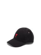Matchesfashion.com Ami - Ami De Caur-logo Cotton-twill Baseball Cap - Mens - Black