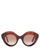 Matchesfashion.com Lapima - Nina Oversized Cat-eye Acetate Sunglasses - Womens - Tortoiseshell