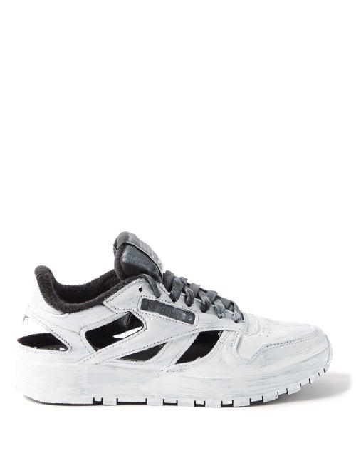 Reebok X Margiela - Bianchetto Tabi Split-toe Leather Trainers - Womens - White Black