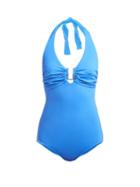 Matchesfashion.com Melissa Odabash - Tampa Halterneck Swimsuit - Womens - Blue