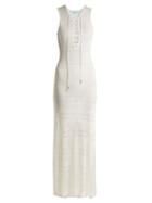 Matchesfashion.com Melissa Odabash - Kourtney Sleeveless Eyelet Knit Maxi Dress - Womens - Cream