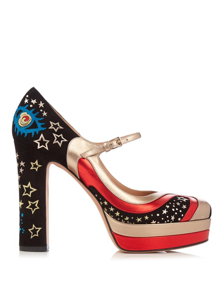 Valentino Astrocouture Suede Mary-jane Pumps