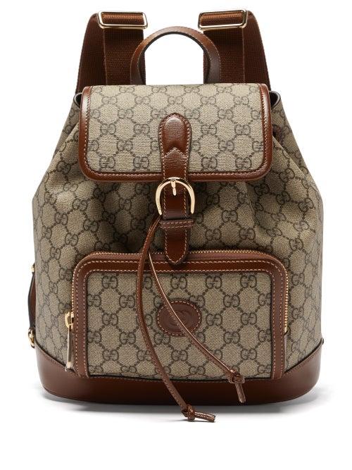 Gucci - Gg-supreme Canvas And Leather Backpack - Mens - Multi