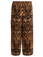 Matchesfashion.com Raey - Tiger Print Silk Cady Pyjama Trousers - Womens - Brown Multi