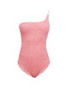 Matchesfashion.com Oseree - Lumire Metallic One Shoulder Swimsuit - Womens - Pink