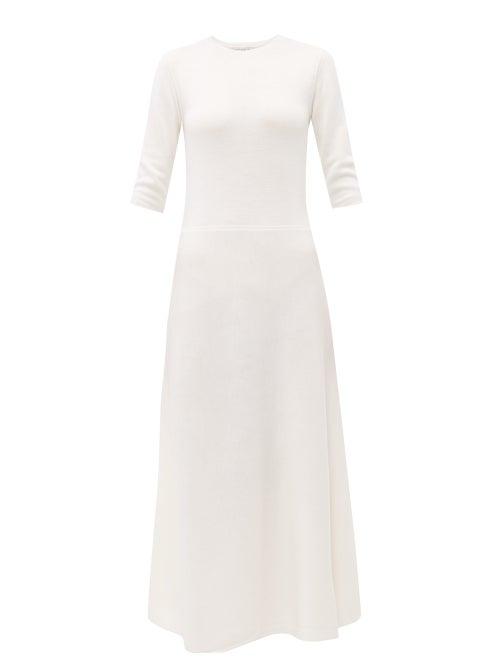 Matchesfashion.com Gabriela Hearst - Seymore Wool And Cashmere Blend Midi Dress - Womens - Ivory