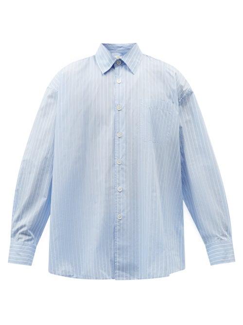 Our Legacy - Borrowed Striped Cotton-poplin Shirt - Mens - Blue Stripe