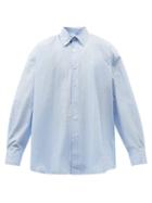 Our Legacy - Borrowed Striped Cotton-poplin Shirt - Mens - Blue Stripe