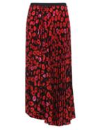 Matchesfashion.com Marni - Pleated Lip-print Crepe Midi Skirt - Womens - Black Print