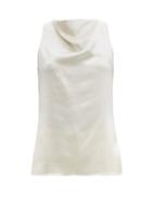 Matchesfashion.com La Collection - Pheadra Cowl-neck Silk-satin Blouse - Womens - White