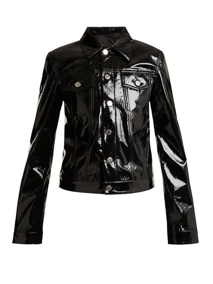 Helmut Lang Point-collar Patent Jacket