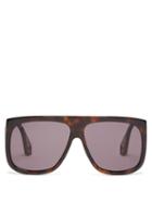 Matchesfashion.com Gucci - Aviator Square Frame Acetate Sunglasses - Mens - Tortoiseshell