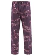 Desmond & Dempsey - Bocas-print Cotton Pyjama Trousers - Mens - Purple Multi