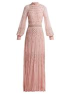 Matchesfashion.com Temperley London - Glide Sequinned Georgette Gown - Womens - Light Pink