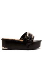 Matchesfashion.com Toga - Flatform Leather Sandals - Womens - Black