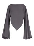 Balenciaga Boat-neck Triangular-hem Silk Blouse