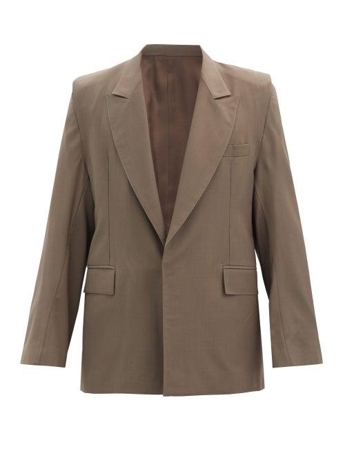 Matchesfashion.com Bianca Saunders - Clive Panelled Single-breasted Wool Jacket - Mens - Beige