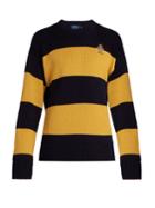 Polo Ralph Lauren Embroidered-crest Striped Cotton Sweater