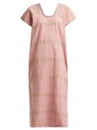 Matchesfashion.com Pippa Holt - No.112 Embroidered Cotton Kaftan - Womens - Pink Multi