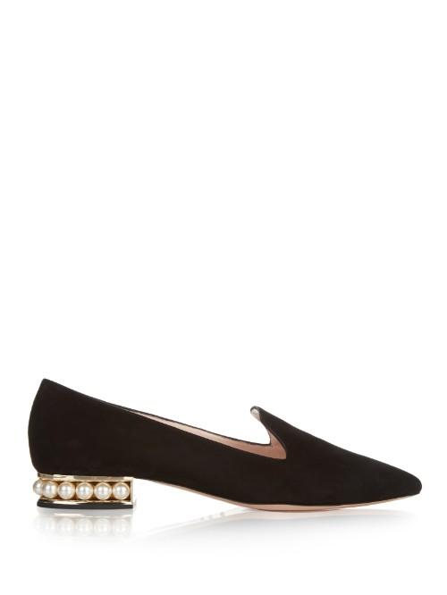 Nicholas Kirkwood Casati Pearl-heeled Suede Loafers
